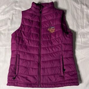 009: Port Authority Purple Puffer Vest U of M Survival Flight Size Large